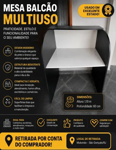 MESA BALCÃO MULTIUSO - EXCELENTE ESTADO