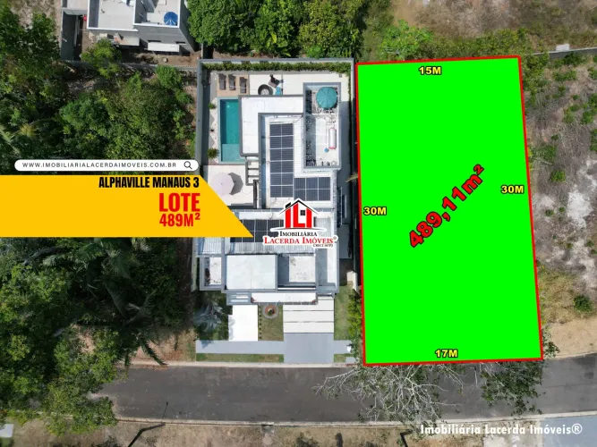 Lote Residencial 489,11m² no Alphaville Manaus 3 - Lazer Completo