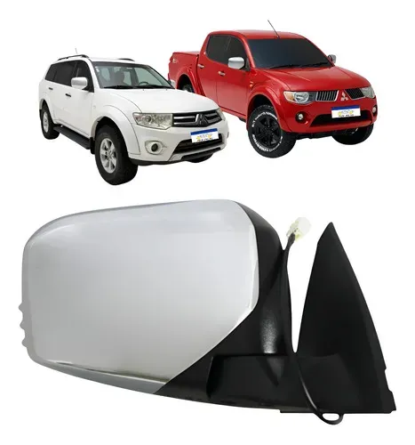 Retrovisor Mitsubishi Triton 2009 A 2017 Cromadado Sem Pisca