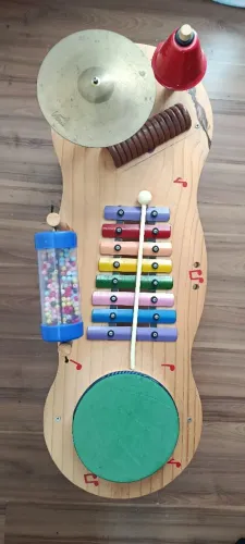 Percussão baby madeira - bateria musical infantil 