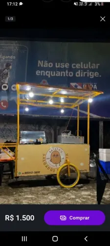 Vendo carro de lanche com cadeados e banquetas 750