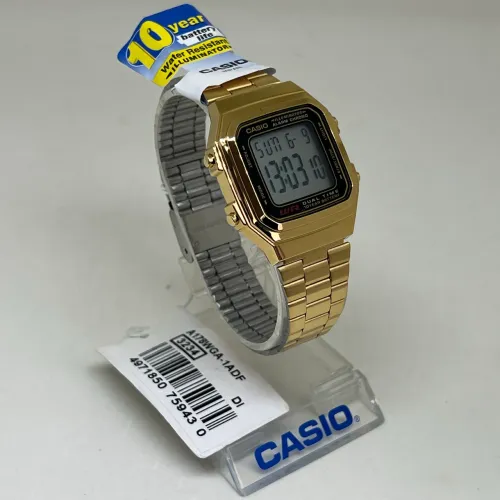 relógio casio a178 dourado muito novo único detalhe 04