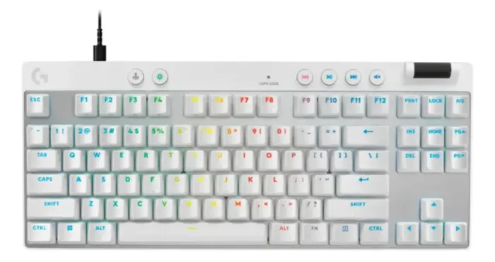 Teclado Gamer Logitech G PRO X TKL RAPID Com Switches Magnético, branco