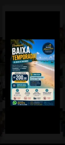 Casa temporada, Barra do pote em frente a praia ( promoção)