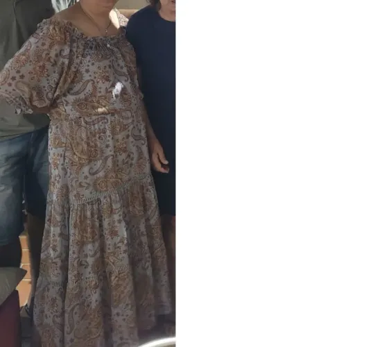 Vestido azul estampado ciganinha
