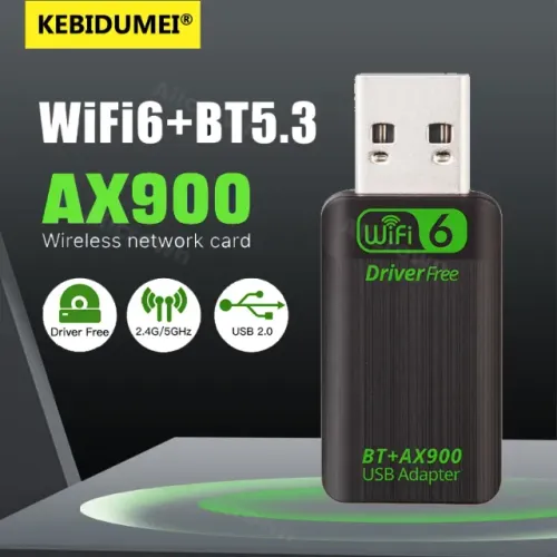 Adaptador Wi-Fi 6 USB Bluetooth 5.4 Dual Band 900Mbps Sem Fio