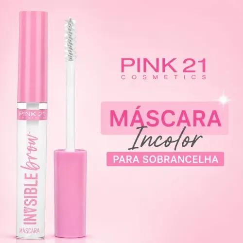 Máscara Incolor Para Sobrancelha Pink 21 Invisible Brow Original Longa Duração
