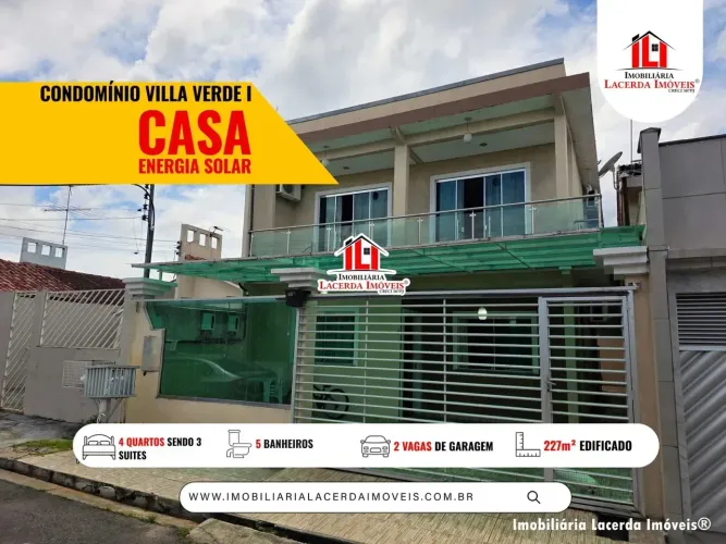 Casa com 4 quartos sendo 3 suítes semimobiliada Duplex com energia solar no Villa Verde I.