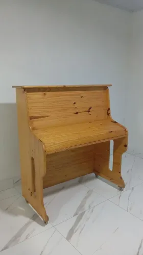 Suporte para Teclado Estilo Piano - Madeira Pinus Rústica