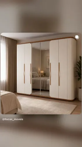 Guarda Roupa Premium Henn 06 Portas e 06 Gavetas com Espelho - Entrega Imediata
