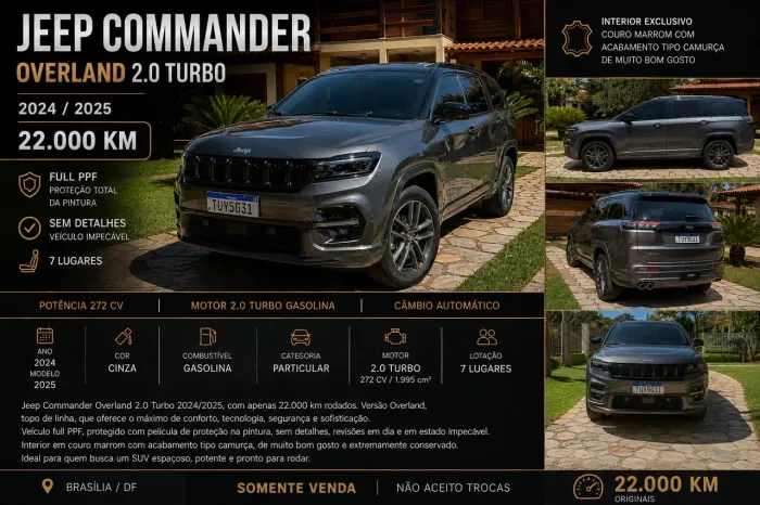 Jeep Commander Overland Hurric 2.0 4X4 TB AUT 2025