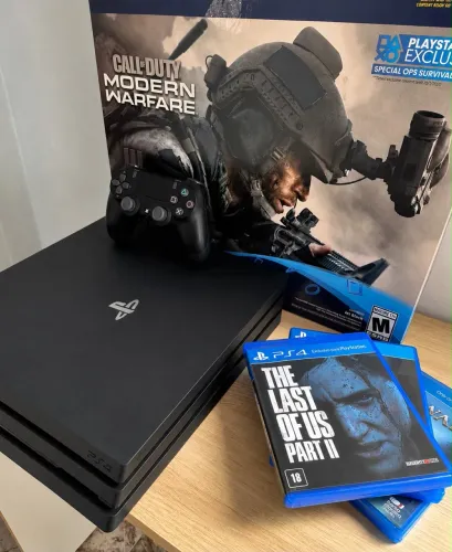 PS4 Pro SSD 512GB Completo + Controle Original + 3 Jogos
