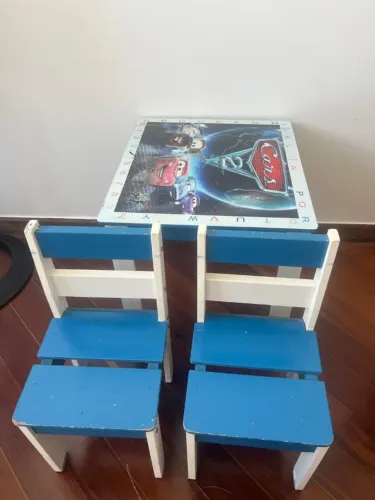 CONJUNTO MESA E 2 CADEIRAS INFANTIL MADEIRA