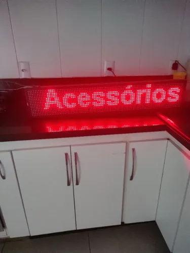 Painel de Led Vermelho Wi fi 100x20 - Letreiro Eletrônico