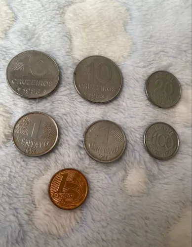 7 moedas antigas 1983-2000