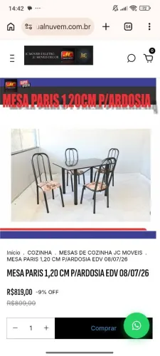 MESA 4 CADEIRAS TAMPO ARDOSIA