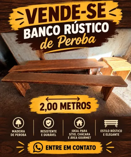 Promoção banco de madeira serrada 