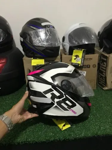 Capacete R8 Brilhante Pro Tork Rosa 56 Novo