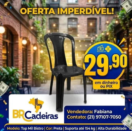 Cadeira bistro preta 