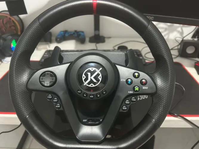 Volante Gamer Kalkan ProRacing G300 Com Pedais para PC e Xbox