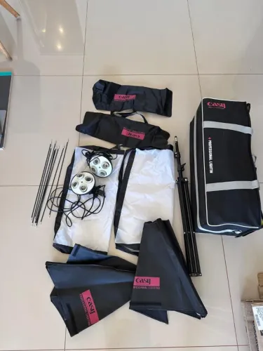 Kit 2 Softbox 50x70 Bivolt Com Tripé E Bolsa De Transporte