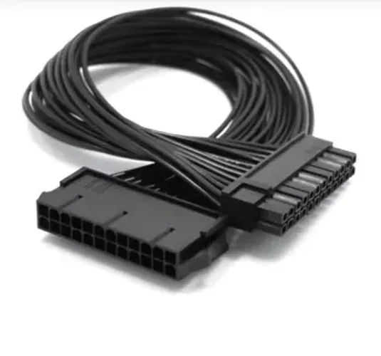 Cabo Adaptador Extensão Energia 24 Pinos Macho X Fêmea Preto