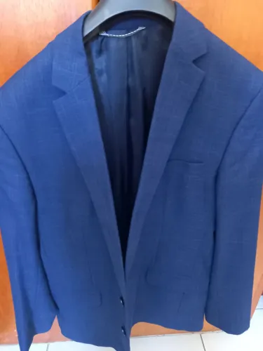 Conjunto de paletó Zak azul e calça Stefano 46 azul marinho usado ótimo estado
