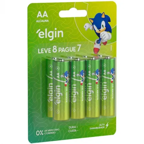Cartela 8 Unid Pilhas Aa Alcalina (não Recarregável) Promo P7l8 - Aa-pct *ENTREGA GRÁTIS*