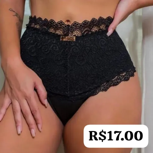 Calcinhas algodão com renda