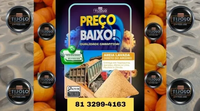 areia lavada fingir miritiba e paraíba entrega amanhã 