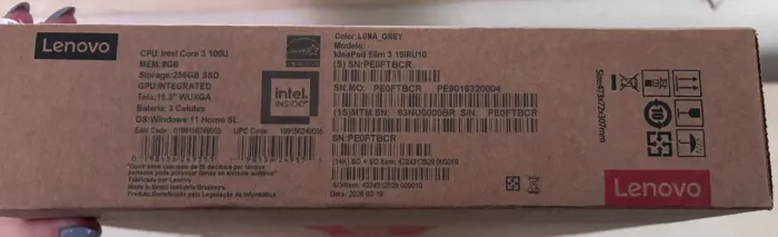 Notebook lenovo na caixa 