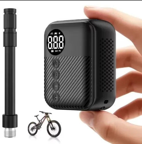 Bomba de ar elétrica p/bike recarregável portátil 150psi 5v tipo-c
