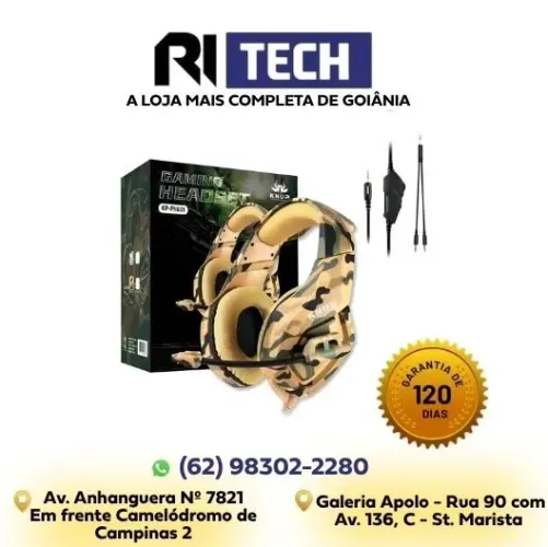 Fone de Ouvido Gamer Over-ear Microfone Integrado KP-FN601