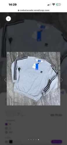 Moletom Careca Adidas 3 Listras Masculino cinza 