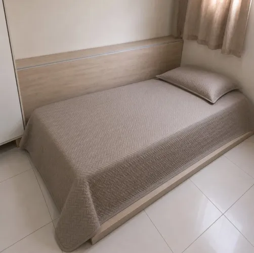 Cama solteiro mdf grande com baú integrado