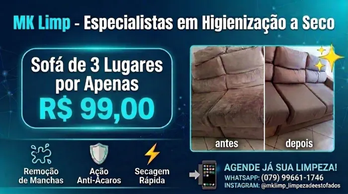 PROMOÇÃO DE LAVAGEM A SECO DE ESTOFADOS EM GERAL