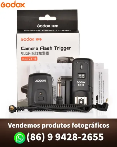 Rádio Flash Godox CT-16 com transmissor e receptor (novo)