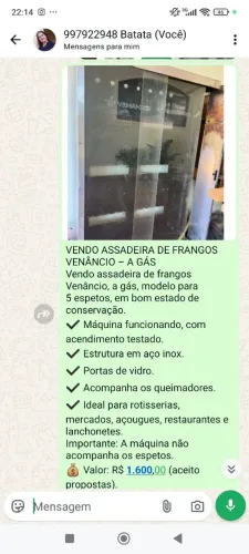 Máquina de assar frango 