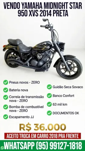 Vende-se Yamaha midnaight XVS 950