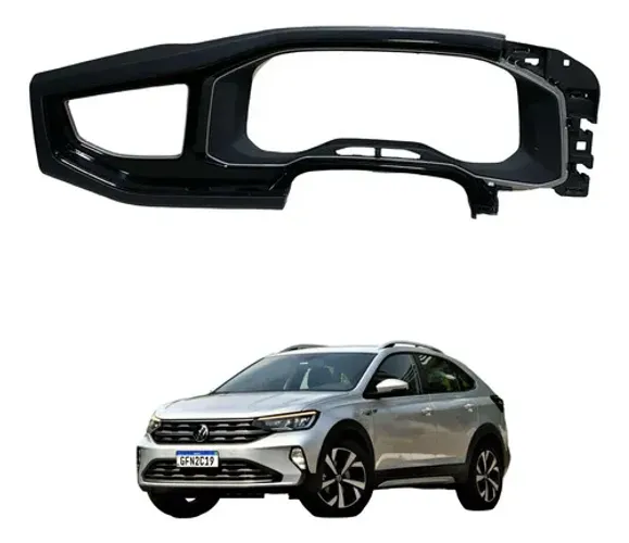Moldura Painel Instrumento Vw Polo Nivus Virtus 2019 A 2021 Preto