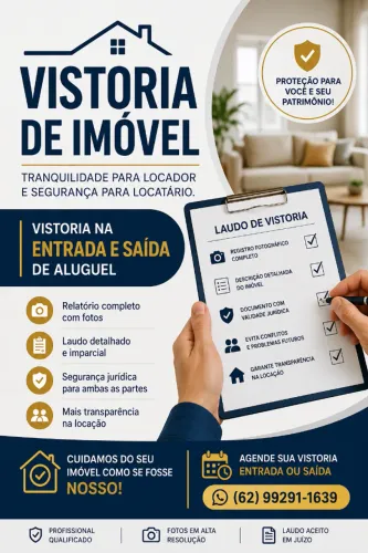 Vistoria de imóveis - Goiânia, Senador Canedo e Aparecida.
