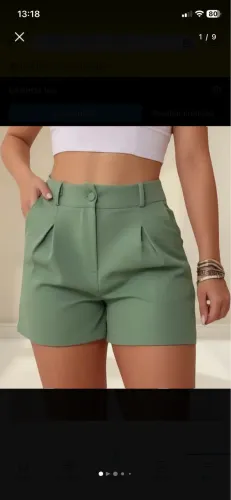 Short feminino cintura alta meia coxa alfaiataria social