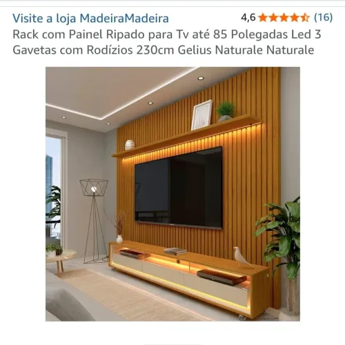 Rack e painel para TV de 85 polegadas