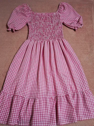 Vestido rosa Xadrez