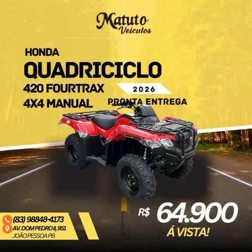 QUADRICICLO HONDA FOURTRAXX 420cc 4x4 2026