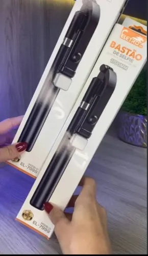 Tripé e Bastão de Selfie e 1,70 metros com LED e Bluetooth EL-7999