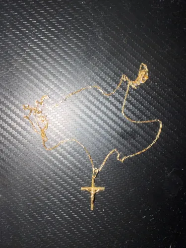 Colar de ouro 60cm tijolinho 