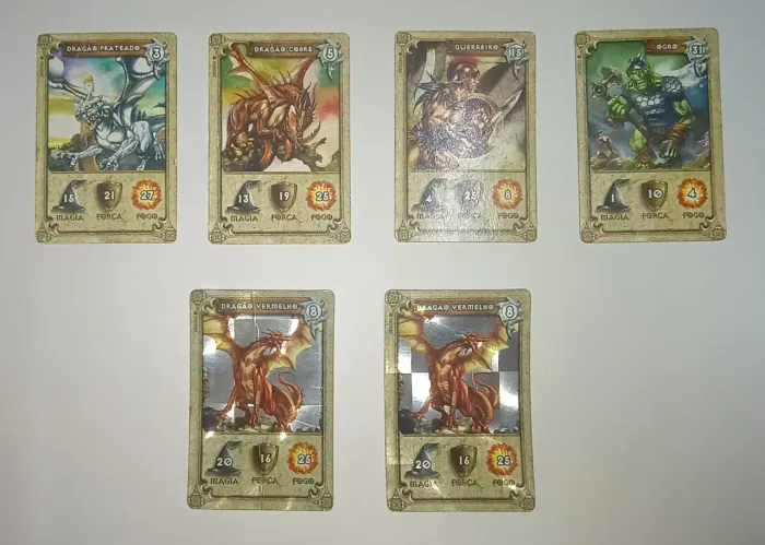 6 Cards coleção Dracomania Elma Chips Original 2008 (duas prateadas)