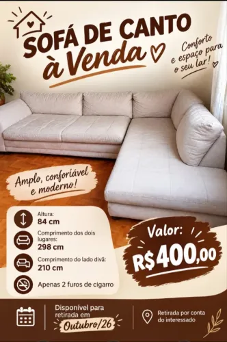 Sofá de Canto 6 Lugares
