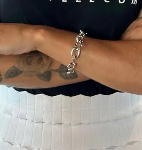 Conjunto corrente + pulseira em semi-joia